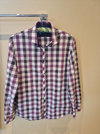 Hemd WE bordeaux/braun/weiss kariert, Gr. L