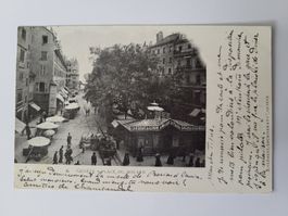 Ansichtskarte Genf Place du Molard gelaufen 1901 antik Box1