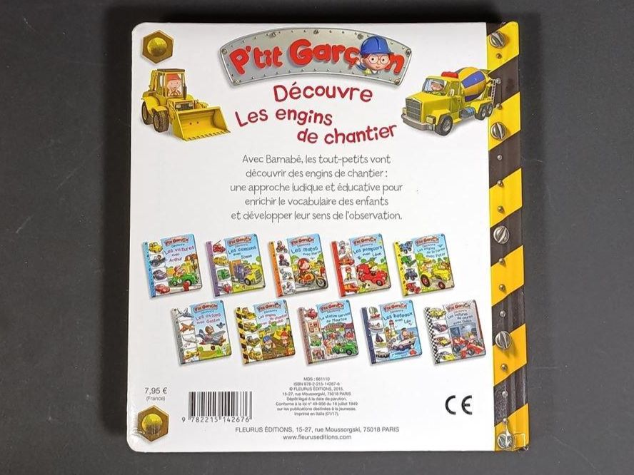 Libri: FLEURUS P'TIT GARCON Les engins de chantier avec Barnabé – Usato da Thielle venduto da Plusvalue_Neuchatel 2