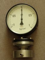 Grosser Druckmesser Metall 25cm hoch + - 1 Bar