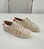 Gucci Cream/Gold Star Ledersneaker 41