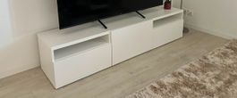 TV-Lowboard weiss mit Fächern 