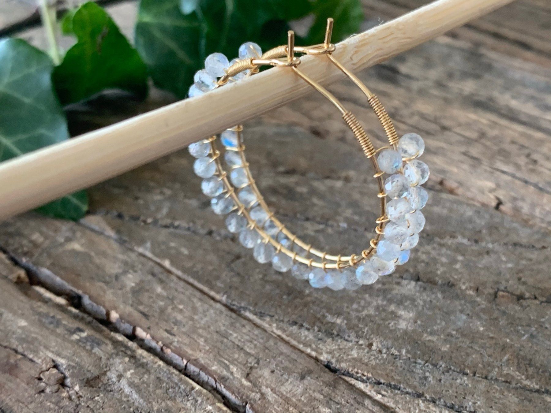 Orecchini pendenti & Orecchini a lobo: Wow: Creolen 18k vergoldet Labradorit – Nuovo e nell'imballaggio originale da Rombach venduto da Ivreajewels 3