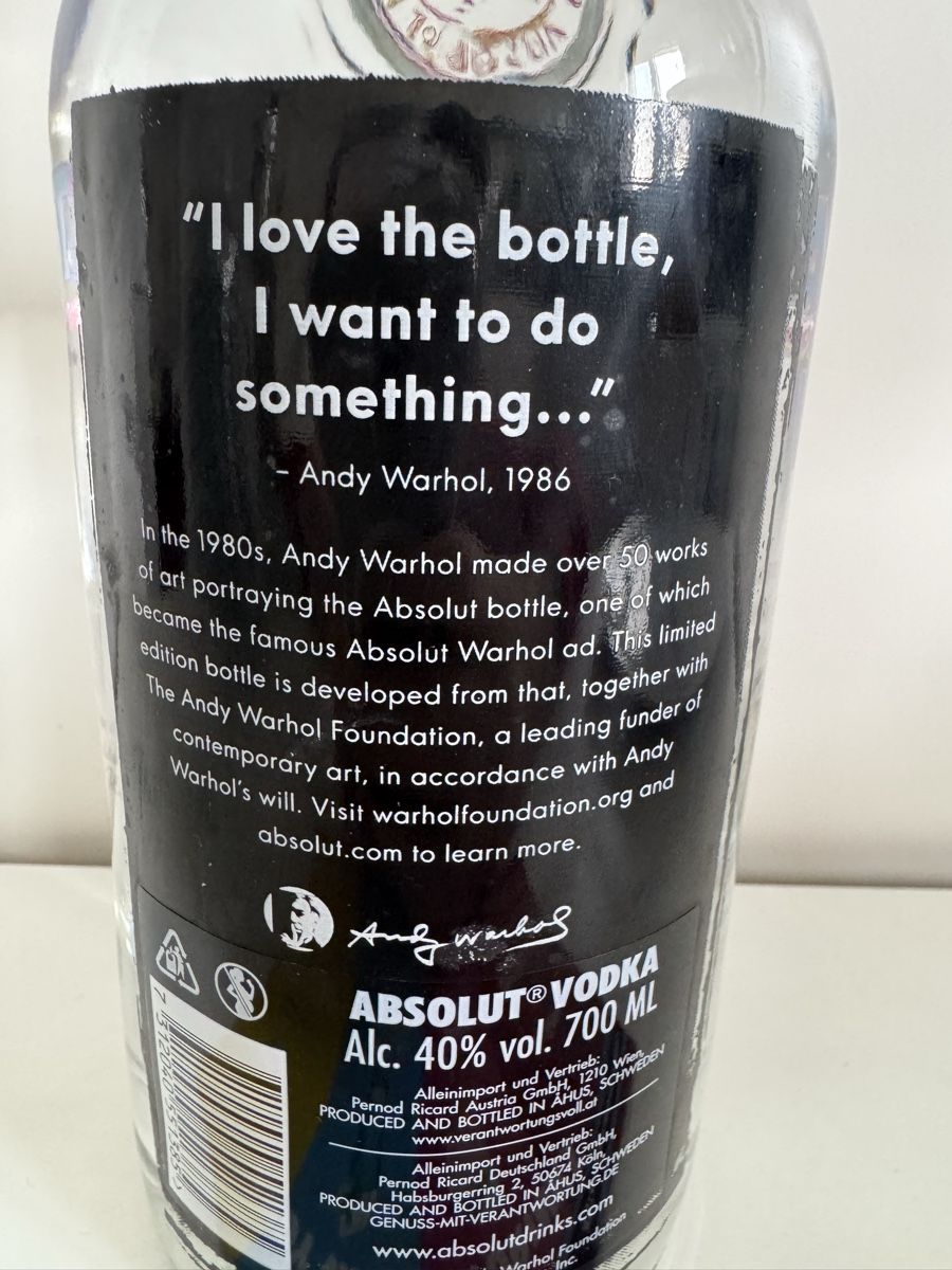 Absolut Vodka Bevande alcoliche: Absolut Vodka Warhol Edition Limited 700ml – Nuovo e nell'imballaggio originale da Mettmenstetten venduto da RLR2905 4