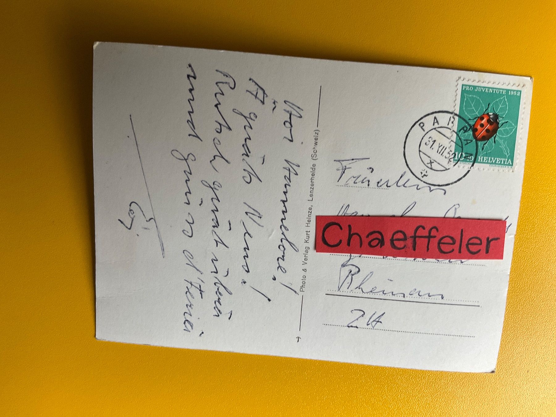 Cartes postales: 1952 Parpan – D'occasion à Zürich par Chaeffeler 1