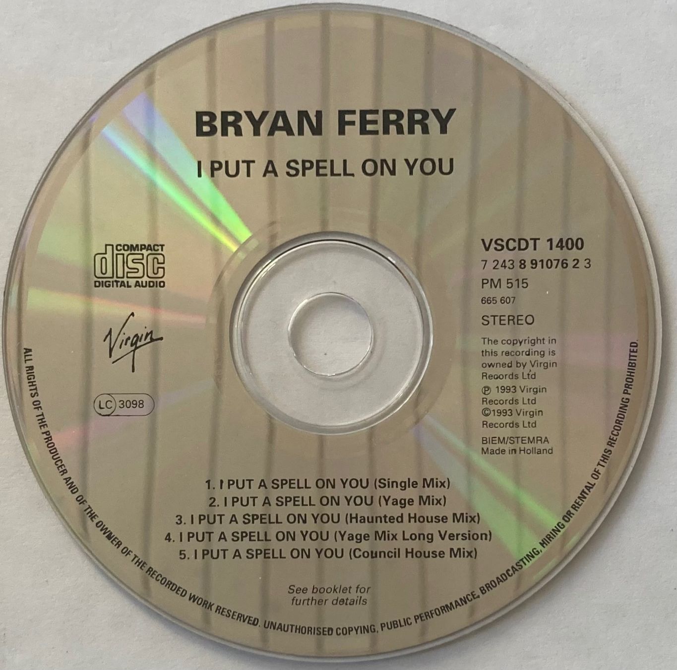 CD: BRYAN FERRY - I PUT A SPELL ON YOU – Usato da Poliez-Pittet venduto da Newtown-Records 1