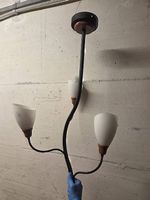 Lampadario vintage a 3 luci in vetro satinato 