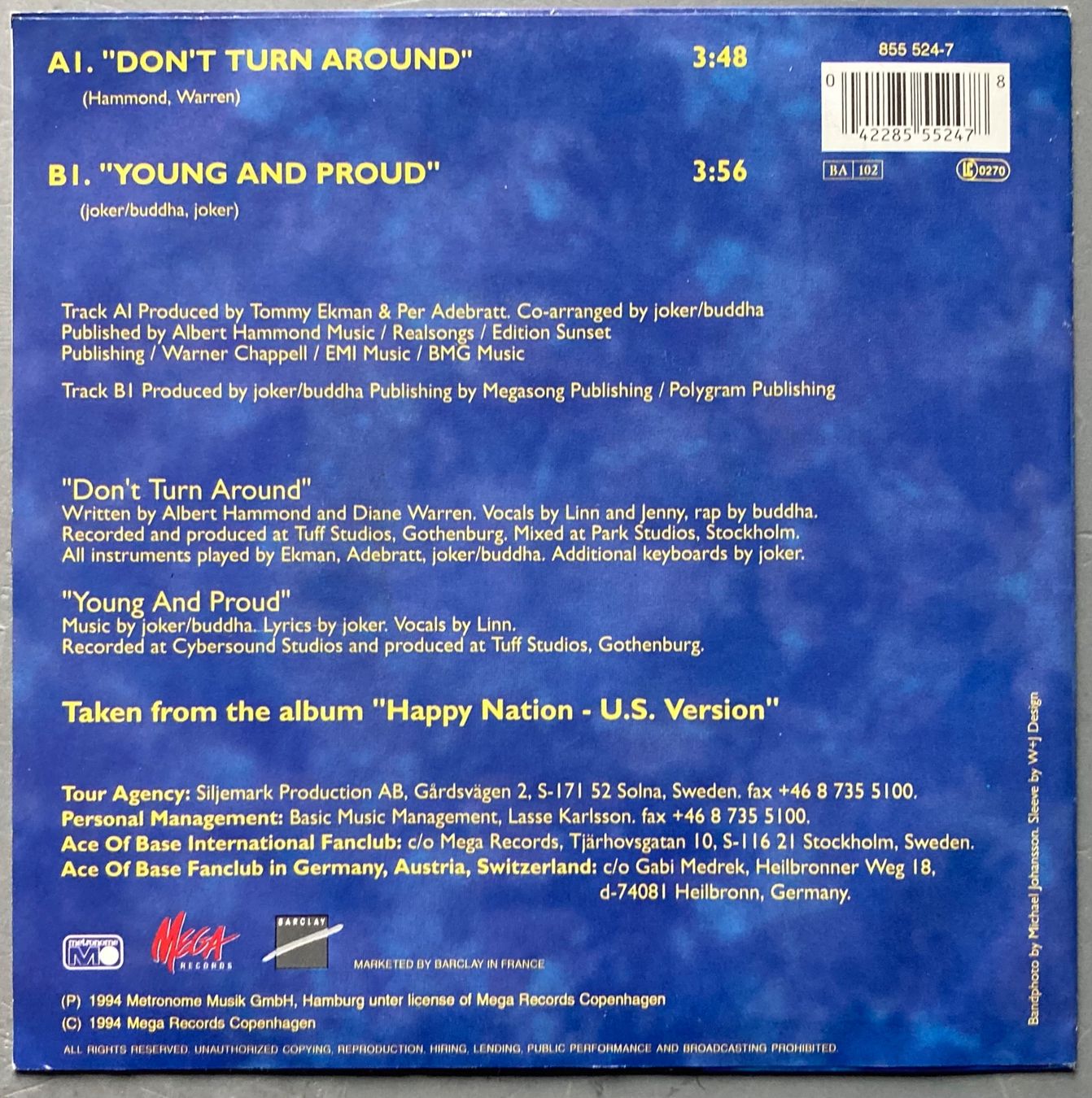 Dischi in vinile: ACE OF BASE - DON'T TURN AROUND – Usato da Poliez-Pittet venduto da Newtown-Records 1