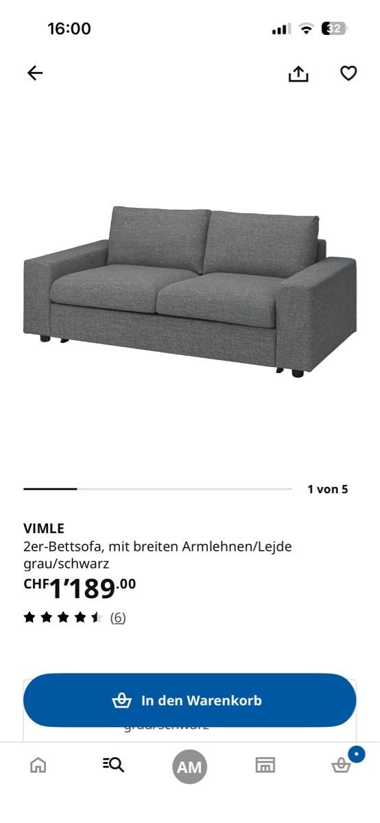 Sofas: Ikea Vimle Schlafsofa – D'occasion à Riehen par Pabasa