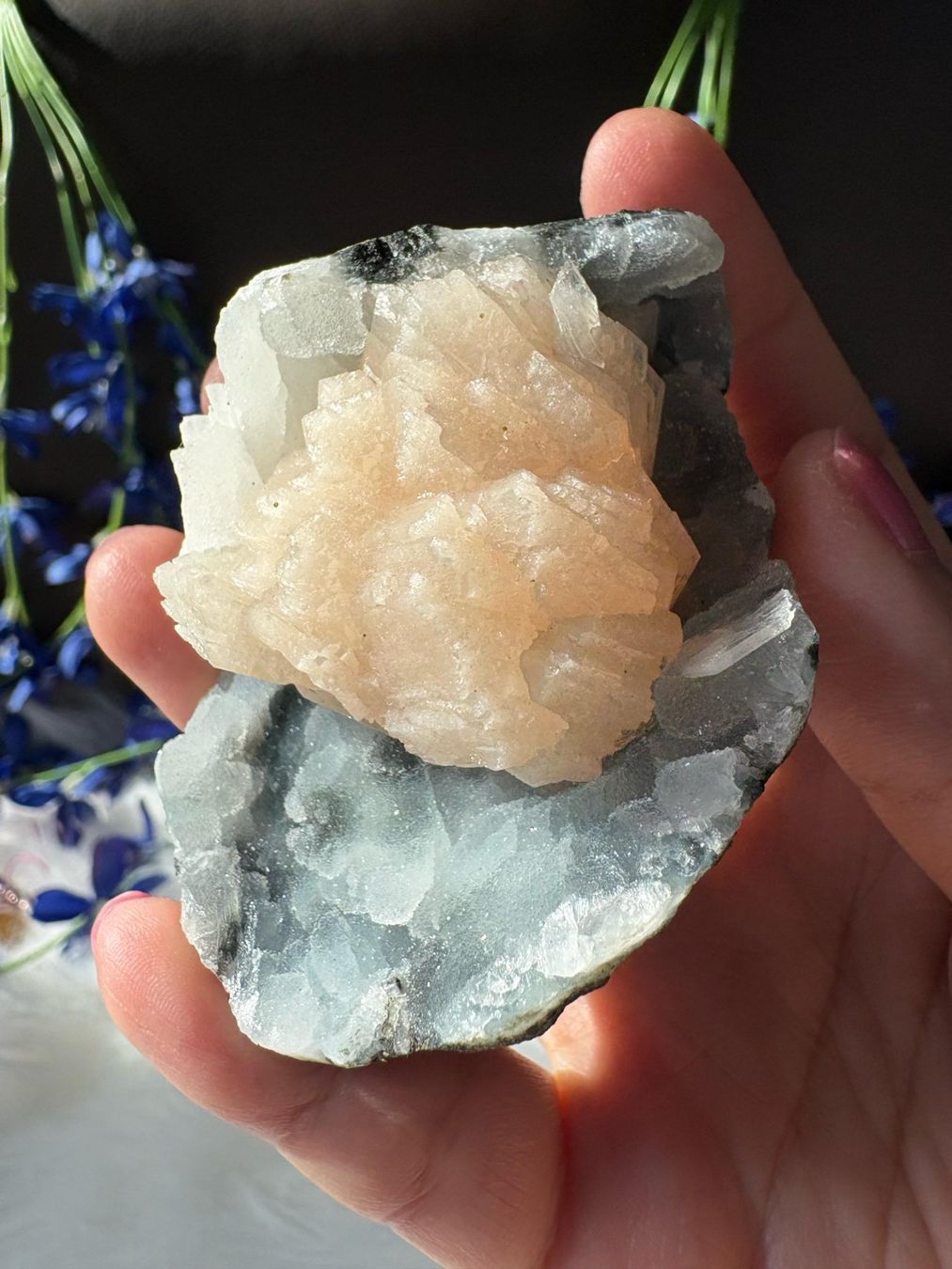 Minerali & Pietre curative: Chalcedon-Stalaktit mit Stilbit und Heulandit – Nuovo (secondo la descrizione) da Neuheim venduto da m.hald 1