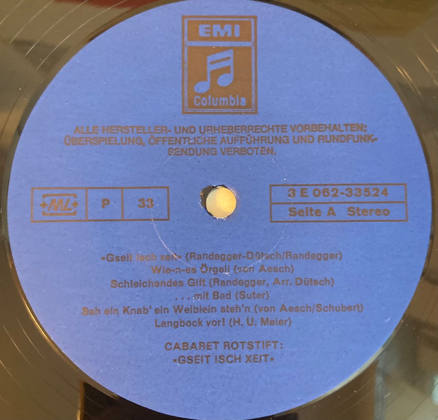 Vinyles: Cabaret Rotstift - Gseit Isch Xeit LP – Neuf (Voir description) à Wettingen par 12.Zoll.Vinyl 3