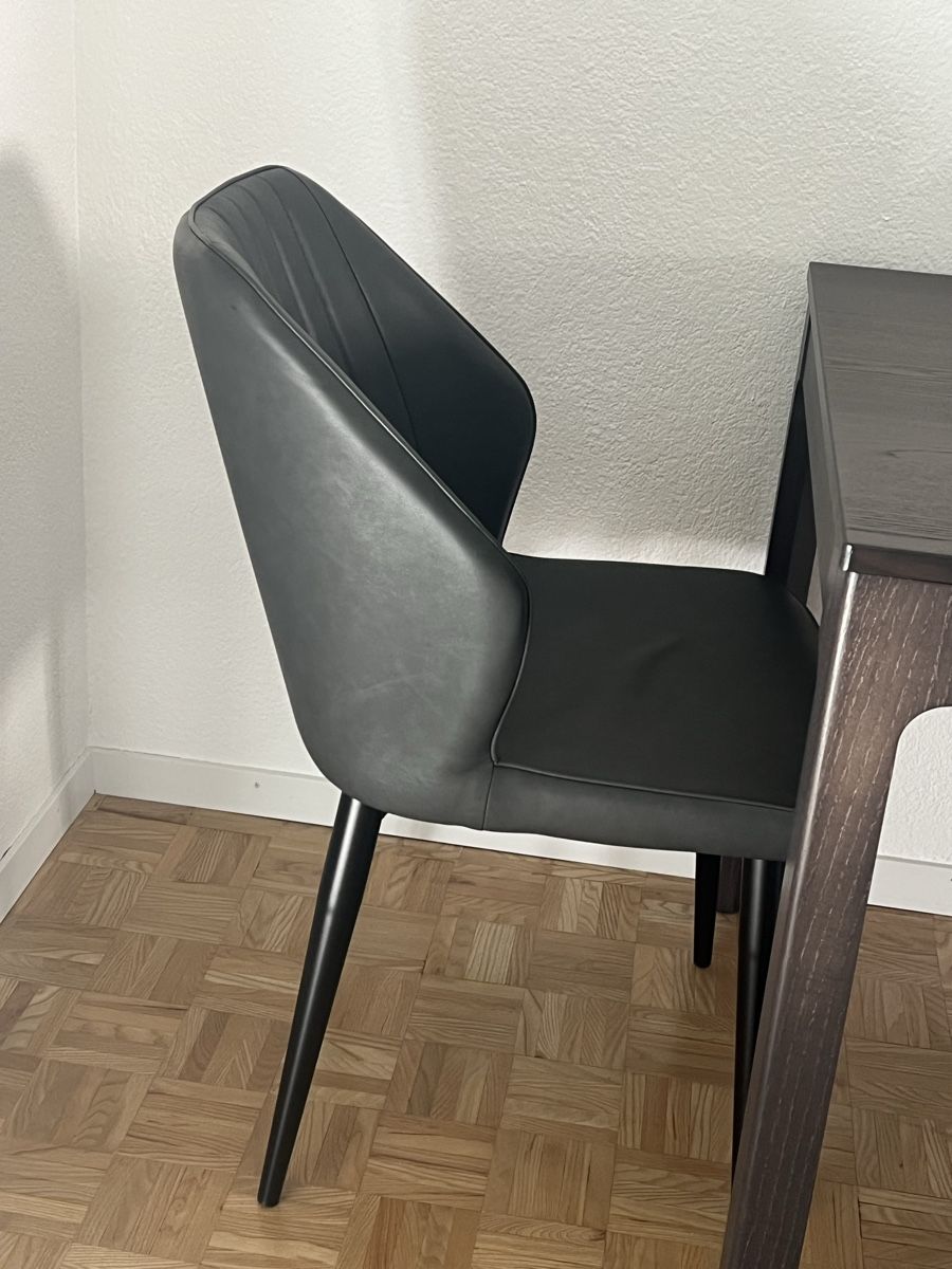 Sedie: 4er Set Esszimmerstühle, Kunstleder grau, modern, top – Usato da St. Gallen venduto da Jannick_ 2