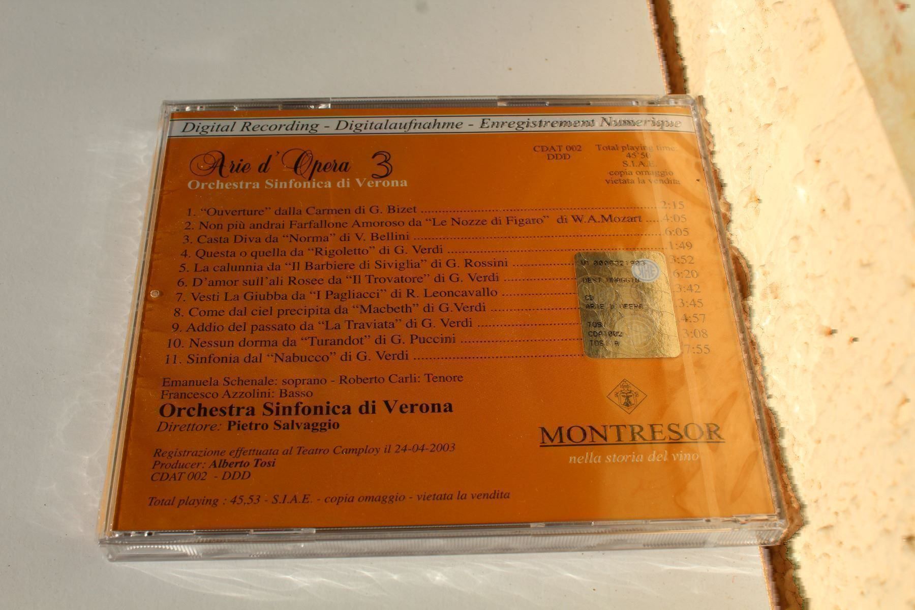 CD: CD Orchestra Sinfonica di Verona – Nuovo e nell'imballaggio originale da Bassersdorf venduto da pewi45 1