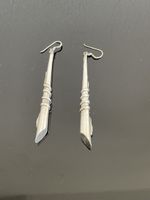 Silver 925 Earrings Snake Design