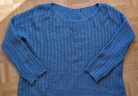 Pull en laine bleu/vert XL