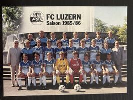FC Luzern Autogrammkarte Saison 1985/86 mit Unterschriften⚽️