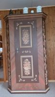 Bauernschrank Holz bemalt mit Blumenmuster, gebraucht