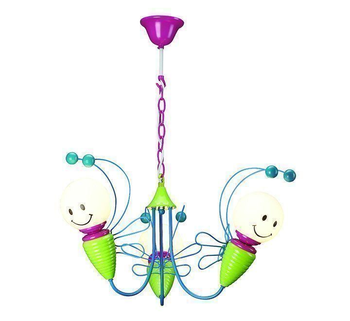 Kronleuchter & Deckenlampen: SMILEY KINDER HÄNGELAMPE GRÜN+PINK+BLAU – Neu und originalverpackt aus Lachen SZ von ANDDUS-MASSLIGHT