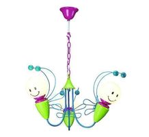 SMILEY KINDER HÄNGELAMPE GRÜN+PINK+BLAU