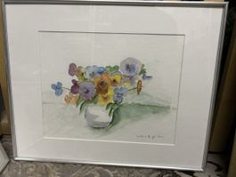 Bilderrahmen mit Glas und Passepartout ca. 52x42cm