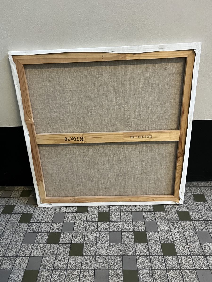 Gemälde: Tableau abstrait, tons chauds et sombres, 70x70 cm – Gebraucht aus Genève von Qanil77 4