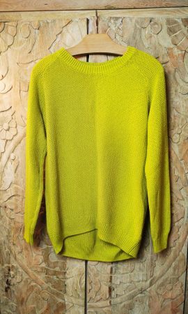 H&M Strickpullover in Gelb mit Grünstich, Grösse S