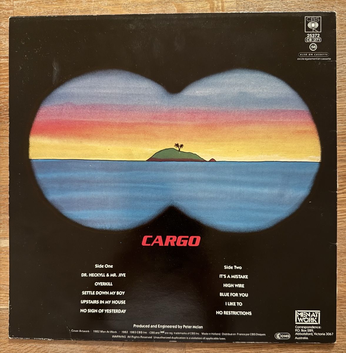 Schallplatten: Men at Work Cargo Vinyl LP Schallplatte – Gebraucht aus Goldach von Messerguru 1