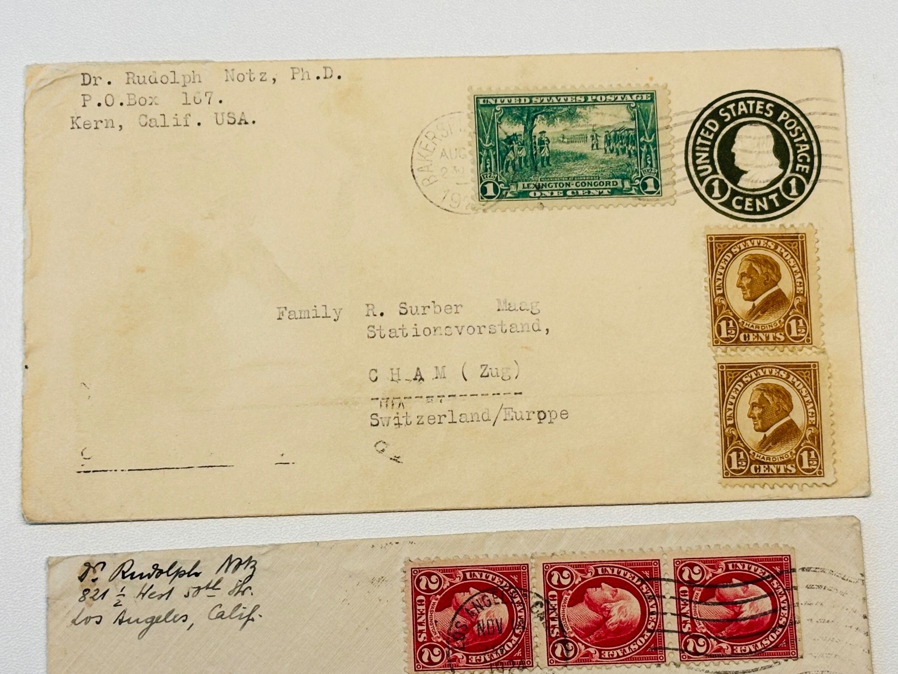 Tutti i francobolli: 1924 + 1925 SBB Bahn Stationsvorstand CHAM von USA Amerika – Usato da Baar venduto da Saegi1 1