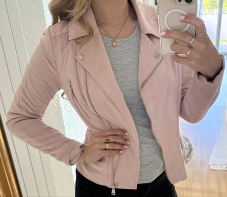 Damenjacke Wildlederoptik rosa - Grösse: S