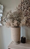 Grosse hohe Glas Vase Juteschnur Boho