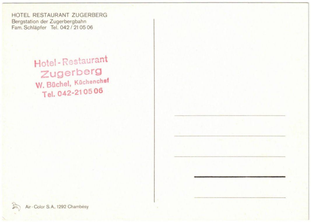 Cartoline postali: Zug - Standseilbahn Zugerberg Bergstation – Usato da Binningen venduto da Mountainrider 1