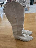 Feners Kniehohe Stiefel Beige Wildleder Vegan Gr. 37