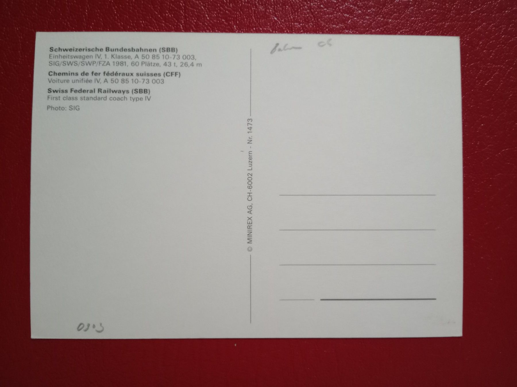 Cartoline postali: AK Bahn SBB Einheitswagen IV 1.Klasse – Usato da Küttigen venduto da Melisch1000 1