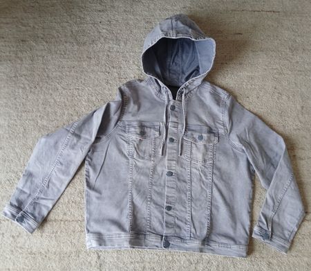 JEANSJACKE mit Kapuze Kapuzenjeansjacke XL graublau