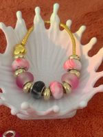 Luxus Elegante  18 cm Armband Beads Farbe :Silber/Rosa/pink