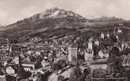 Luzern Musggturme mit Pilatus  1938