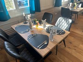 Gastro-Tisch 120×80 cm – Eiche schwarz – stabil & langlebig