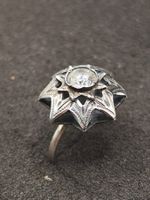Vintage 925er Silber Ring mit Zirkonia 80er USSR Top
