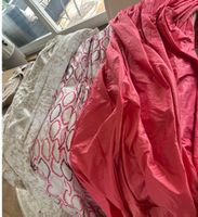 Vorhänge 2 Stk gemustert rosa weiss Seide neu