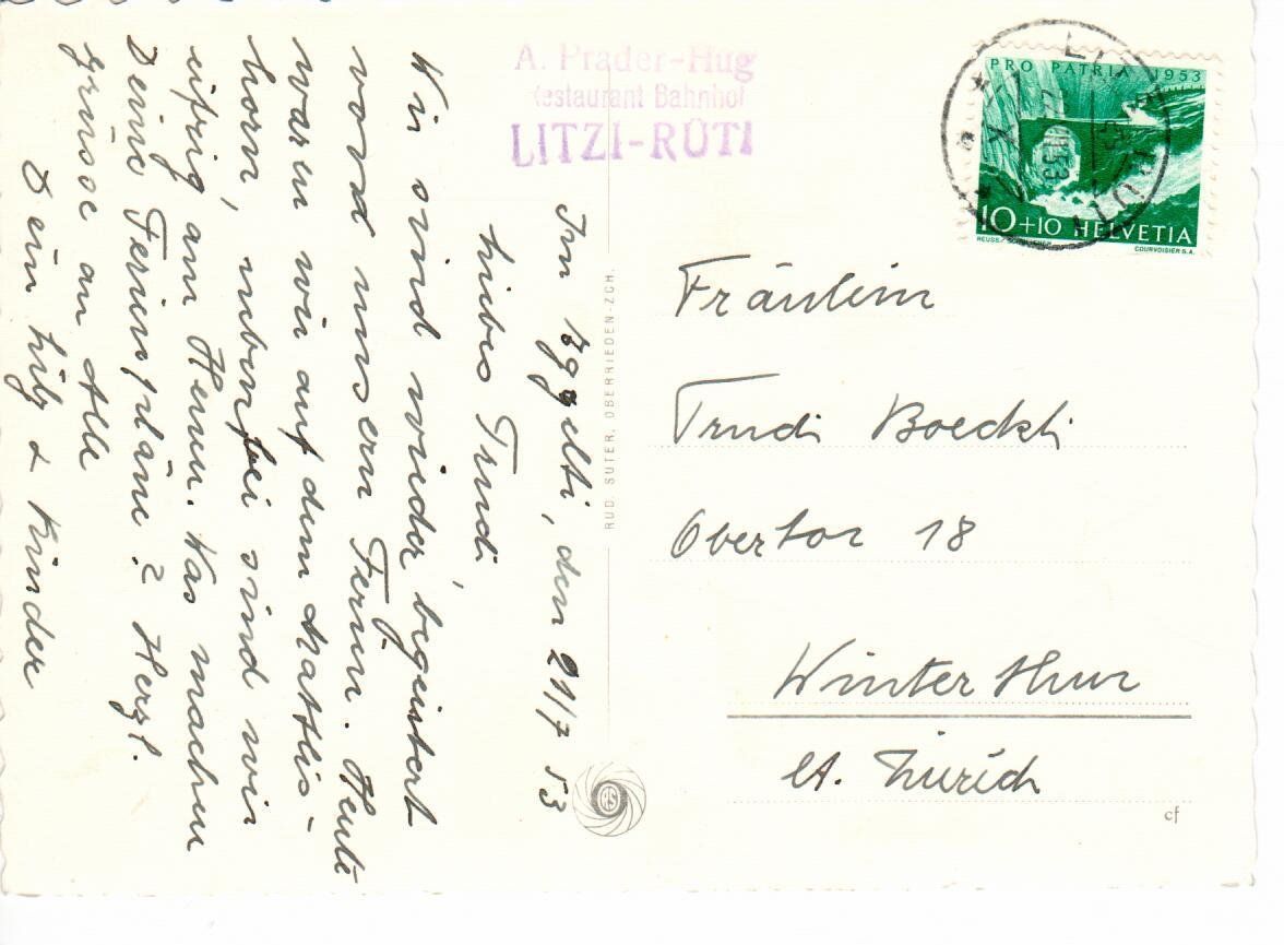 Cartoline postali: Litzirüti 1953 – Usato da Wolhusen venduto da Curver9 1