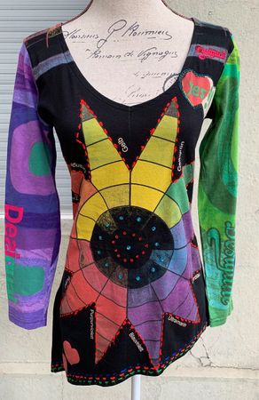 Superbe tunique coton DESIGUAL étoile soleil couleurs t.S