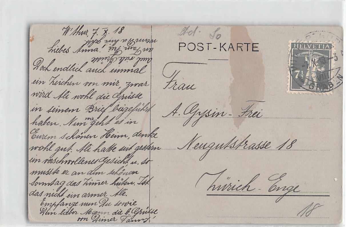 Cartoline postali: uralte Litho MÖRSBURG WINTERTHUR 1918 – Usato da Winterthur venduto da SchatzchischtliWinti 1