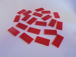 LEGO - 20 - ROTE - PLÄTTLI - 8 X 4 - NOPPEN