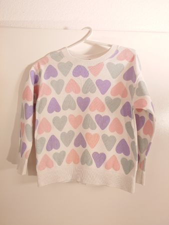 Mädchen Pullover Herzen, Grösse 98/104