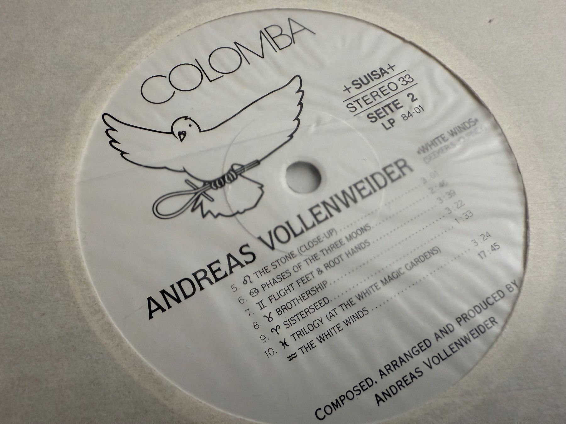 Vinyles: [Ambient] Andreas Vollenweider - White Winds (LP) – D'occasion à Diegten par vRS-Challenge 2