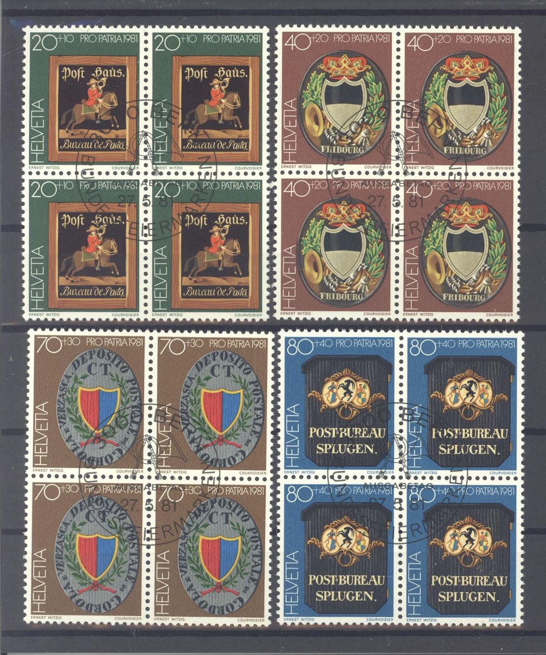 Tutti i francobolli: Pro Patria 1981 Viererblock ET gummiert – Usato da Willisau venduto da Vollstempel