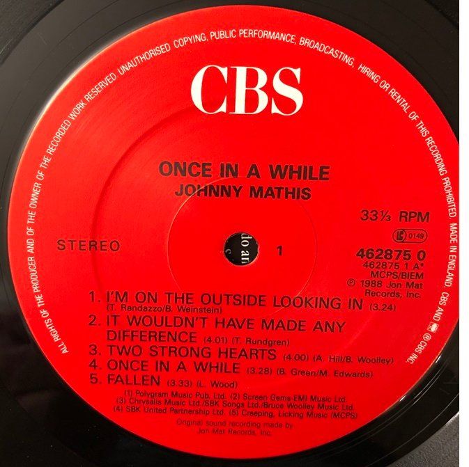 Dischi in vinile: Johnny Mathis – Once in a while (LP) – Usato da Grüningen venduto da azulvinyl 3