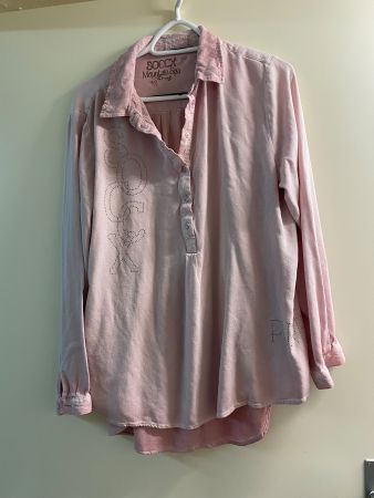 SOCCX Bluse, Gr. 44/46rosa, mit Strass - Perfekt für Herbst!