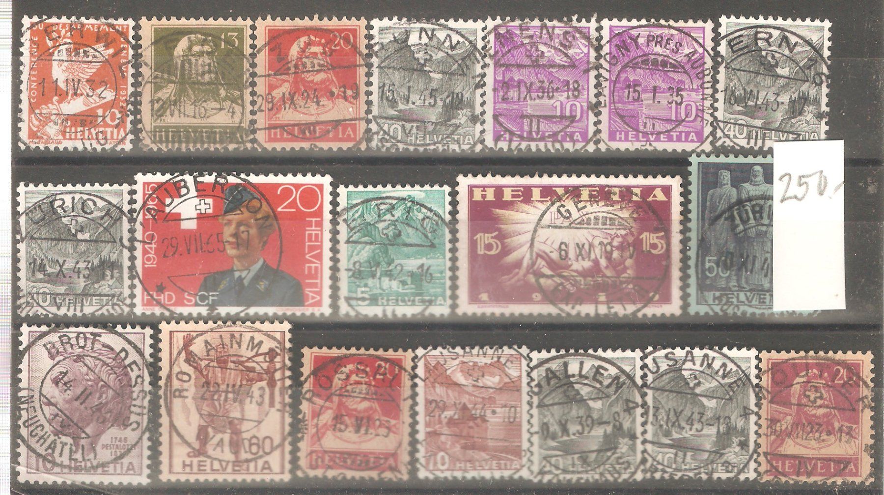 Tutti i francobolli: 19 Werte Zentralstempel – Usato da Lausanne venduto da Whorvath