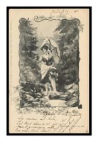 FEMME -1901"Charles Scolik / Femme à l’ombrelle en décor"